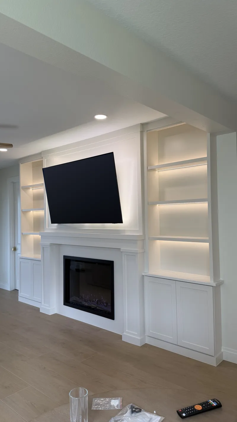 Angled view of the tall lit towers and the classic surround